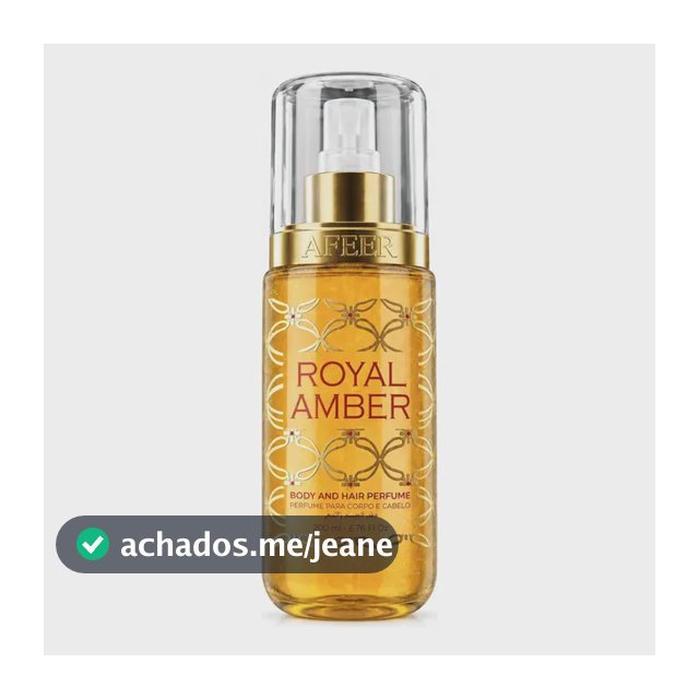 Royal Amber Body And Hair 200ml Para Corpo E Cabelo Afeer