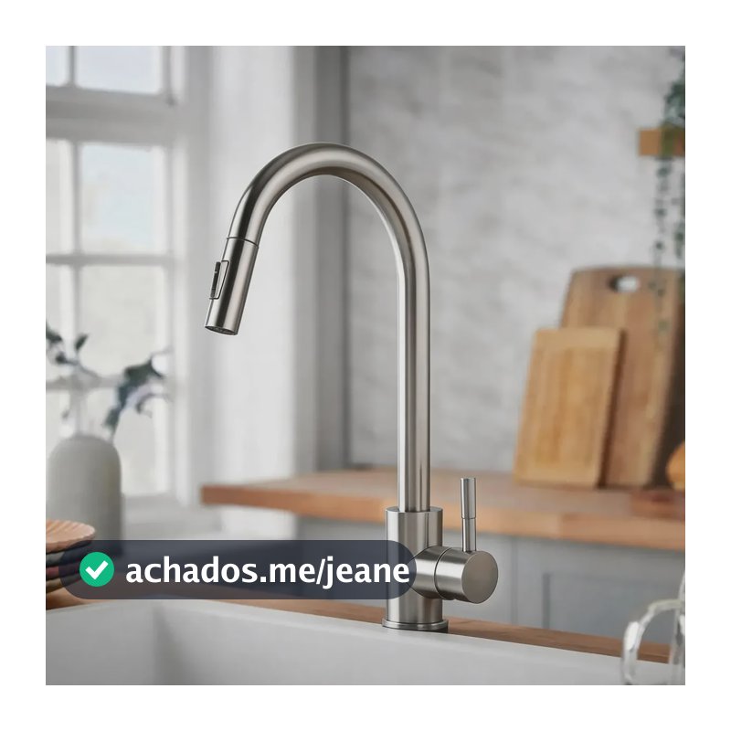 Torneiras Cozinha Bancada, Torneira Monocomando Cozinha Flexível, Torneira de Bancada para Cozinha, Misturador Monocomando Retrátil, Torneira Gourmet Inox 304 Flexível Bancada Aço Inox Lavar Louça Pia