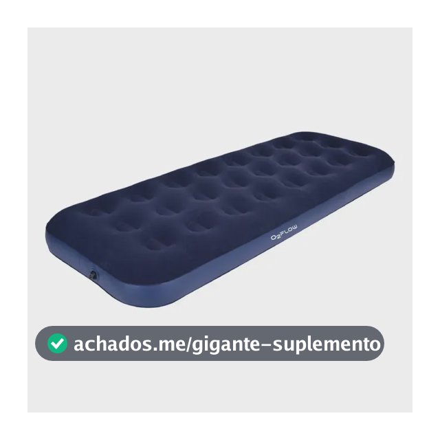 Colchão Inflável Solteiro Multiuso Aveludado O2Flow Azul