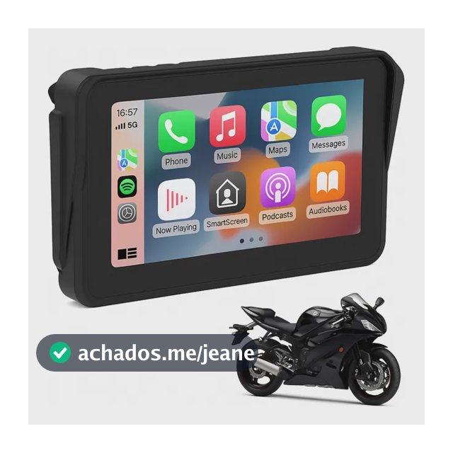 Central Multimídia Motos 5" Touch Screen H-Tech HM-501 CarPlay Android Auto