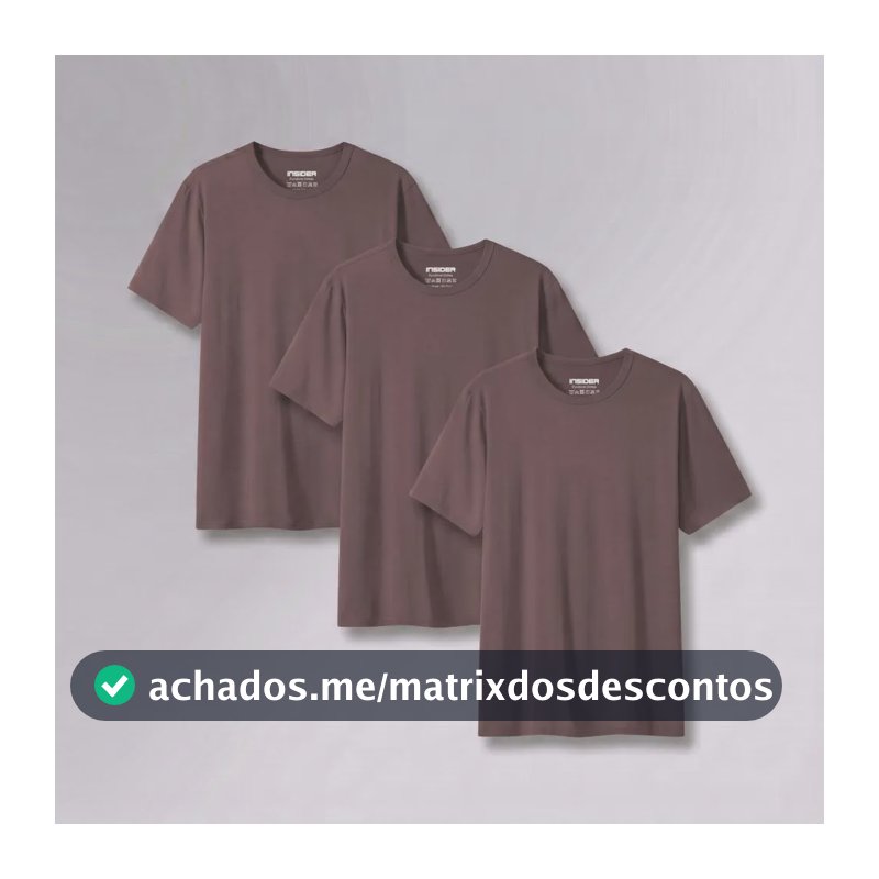 Kit 3 Camisetas  Light T-shirt Insider Marrom P Lisa
