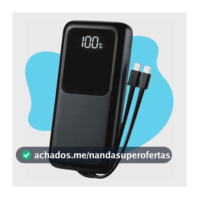 Carregador Portátil 20000 Turbo 22.5w Power Bank Premium Universal Rápido Voo Transporte Aéreo Para Samsung iPhone Xiaomi Motorola Celular Smartwatch Tablet Casenn Preto