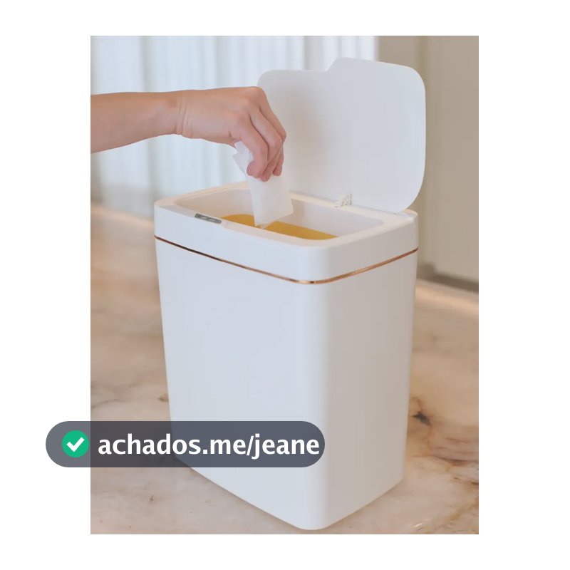Lixeira Automática 15l Sensor Cozinha Escritório Premium Off White