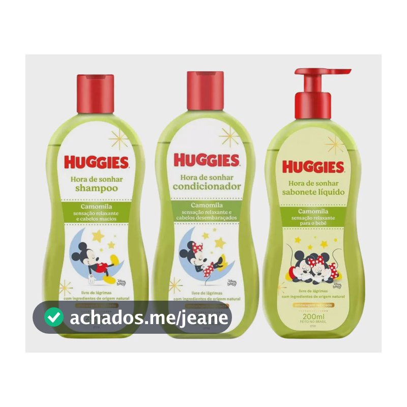 Kit Shampo, Cond E Sab Liquido Huggies Chá De Camomila 200ml