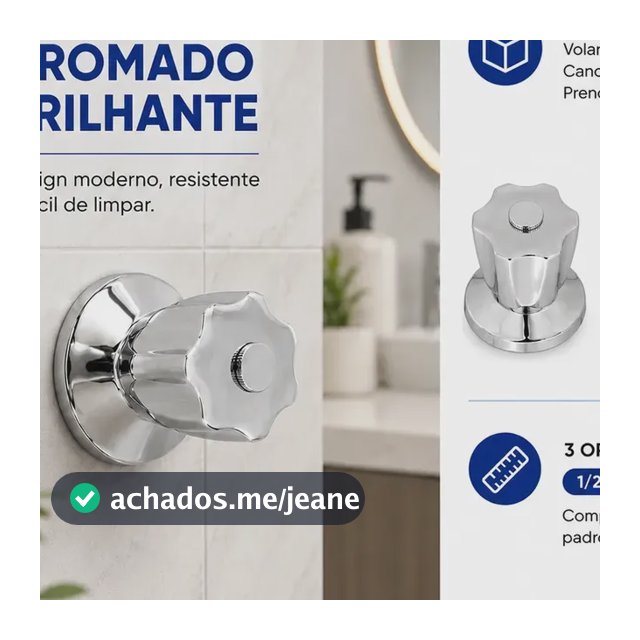 Kit Reparo Salva Registro Pressão Chuveiro Universal C-50 º Prateado Amarelo/cromado
