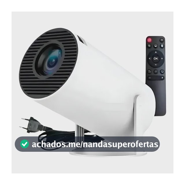 Projetor Smart Portátil Full Hd 4k Android 11 Wi-fi Bluetooth tv Mini Projetor hy300 Home Theater Cinema Em Casa Imagem Nítida Som Potente Compatível Com Diversos Dispositivos Branco LUZTUDO