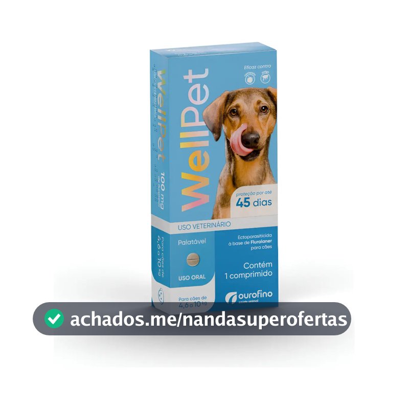 Ourofino Wellpet Pulgas/Carrapatos Cães de 4,6 A 10 Kg