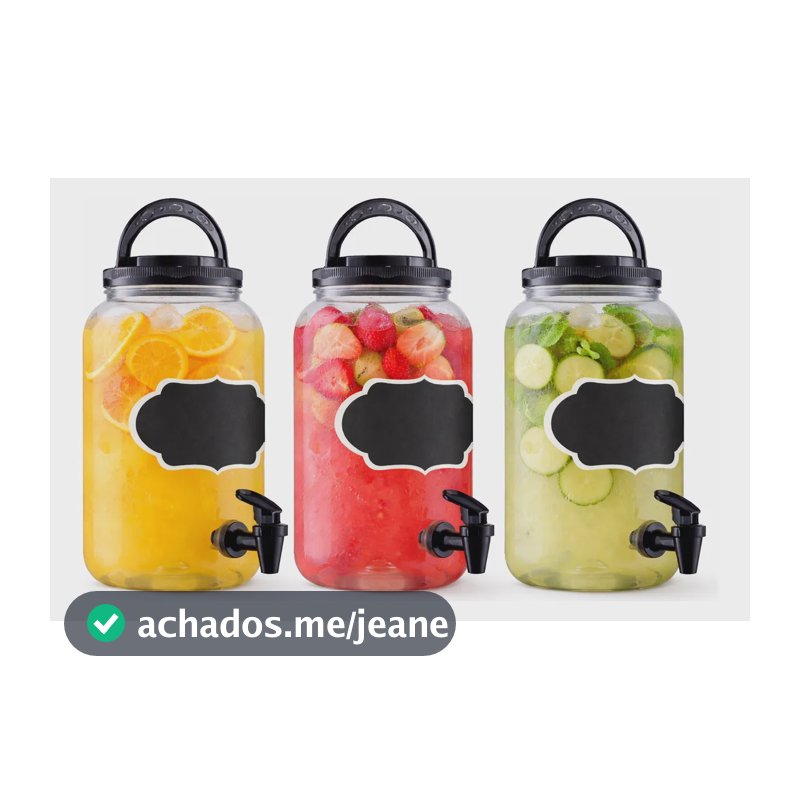 Kit 3 Suqueira Plástica C Tampa Para Geladeira Com Torneira Preto