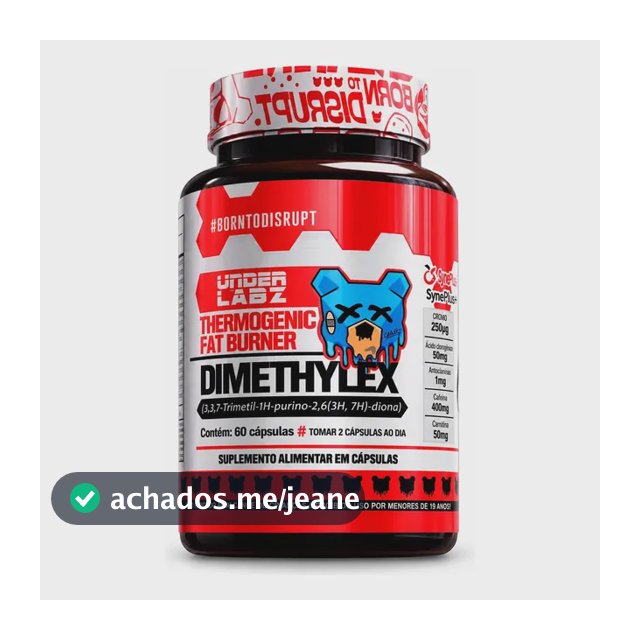 Under Labz Termogênico Cafeína Dimethylex Cápsula Sem Sabor