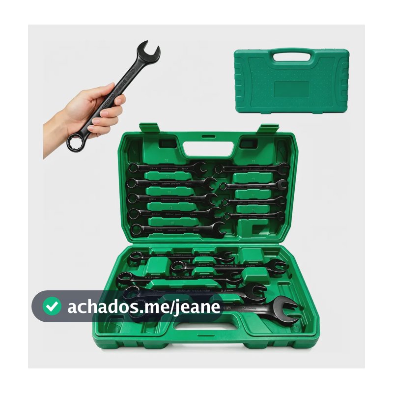 Jogo Chave Combinada Profissional 8 A 24 Mm Com Maleta 14pcs Preto