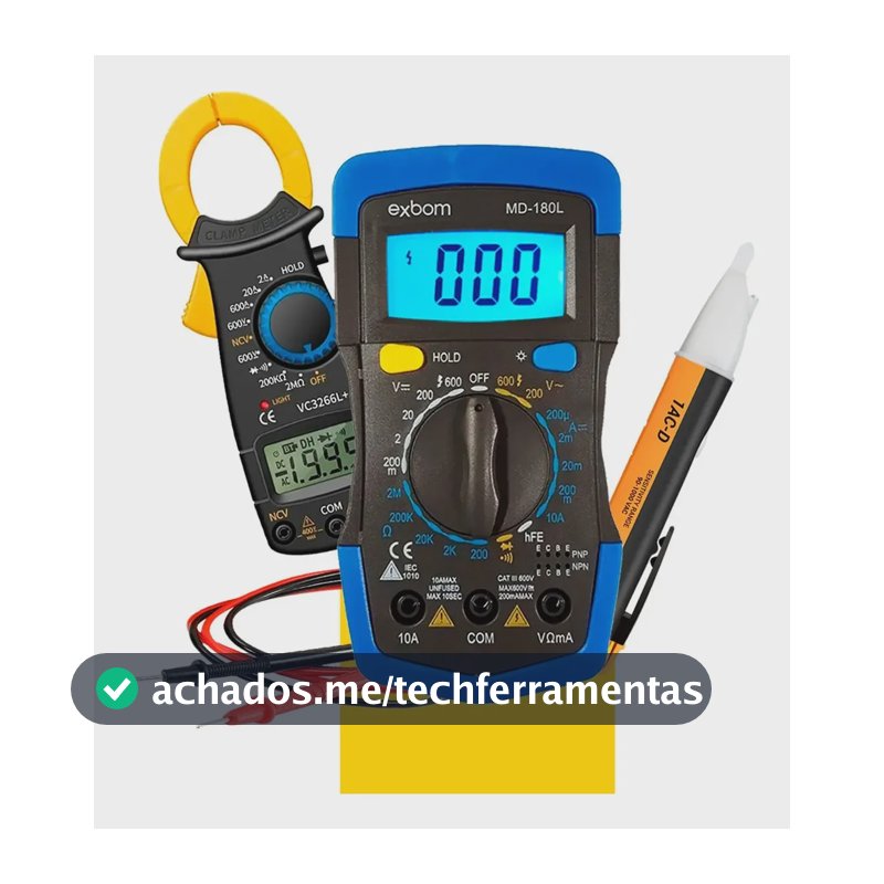 Multimetro Digital + Caneta Tensão +alicate Amperimetro Kit