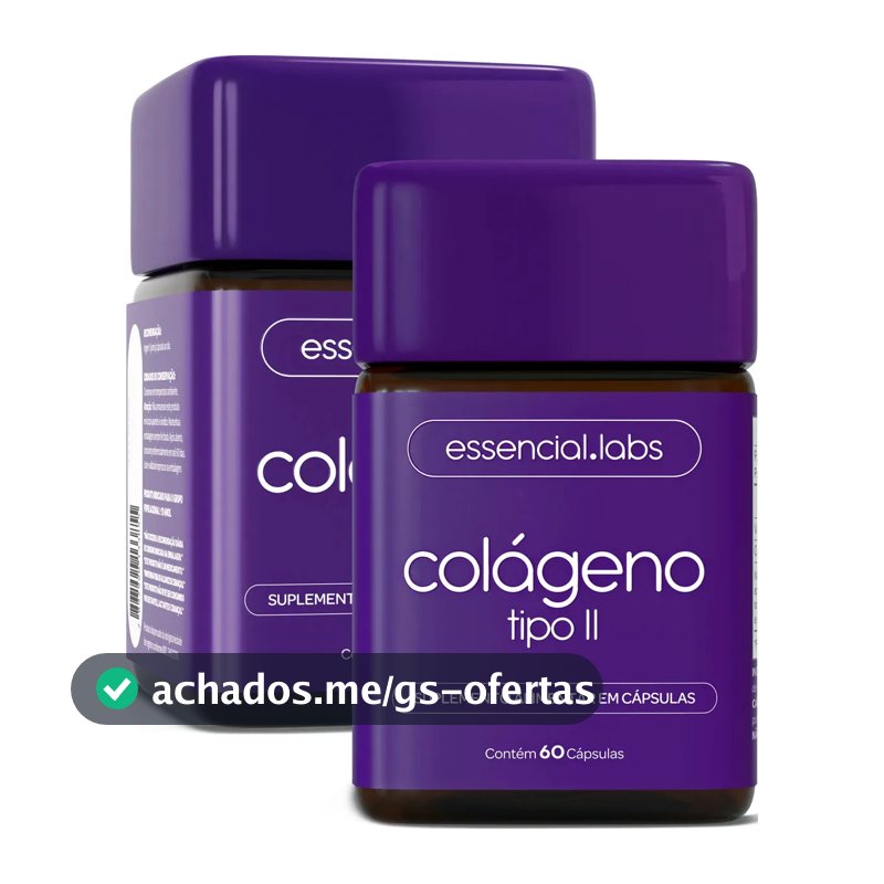 02 POTES do COLÁGENO TIPO 2 45mg - Fórmula com Máxima Concentração e Biodisponibilidade - 60 doses