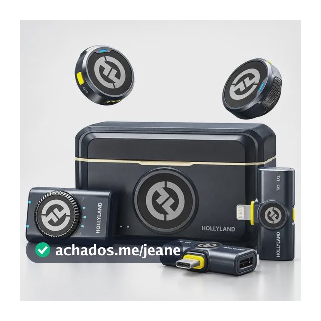 Microfone De Lapela Sem Fio Hollyland Lark M2 Combo (usb-c, Lightning E Câmera) Preto