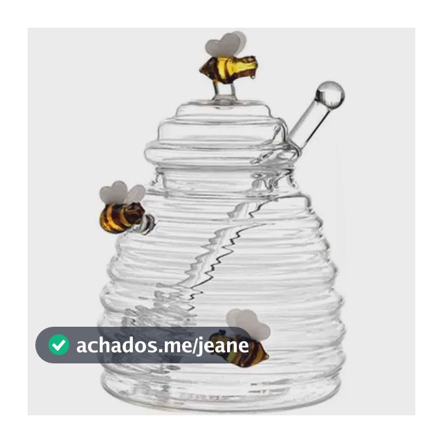Conjunto De Potes De Mel De Vidro, Concha De Madeira Gravada