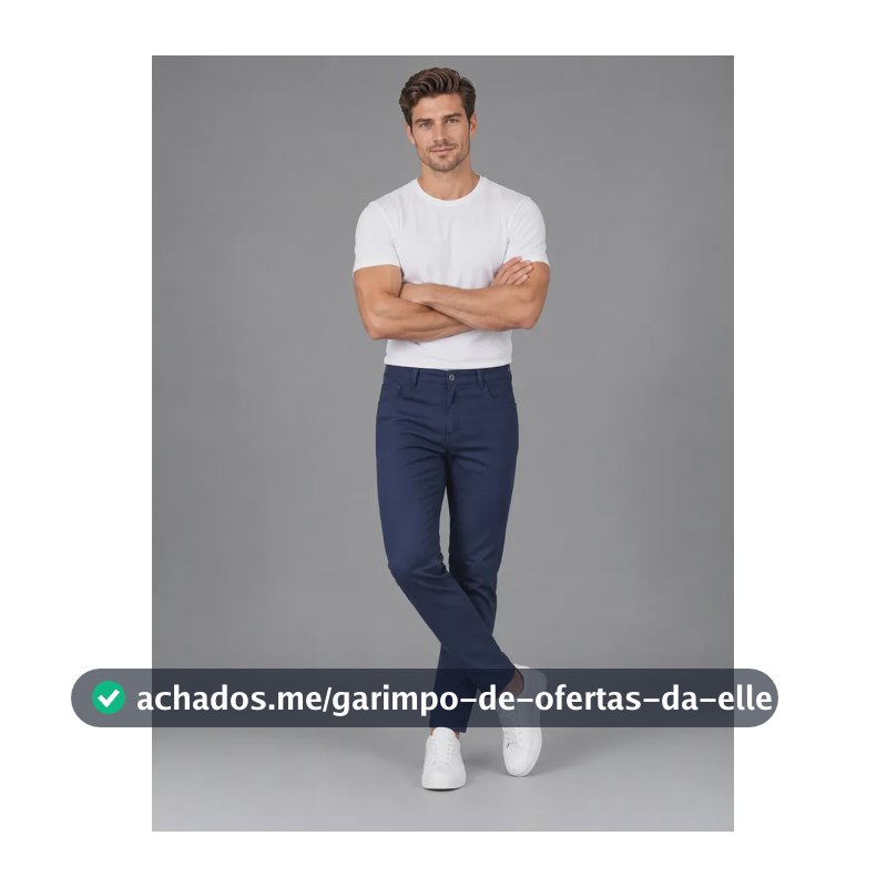 Calça Sarja Slim Fit  Masculina Alfaiataria Sport Fino Azul-marinho 40