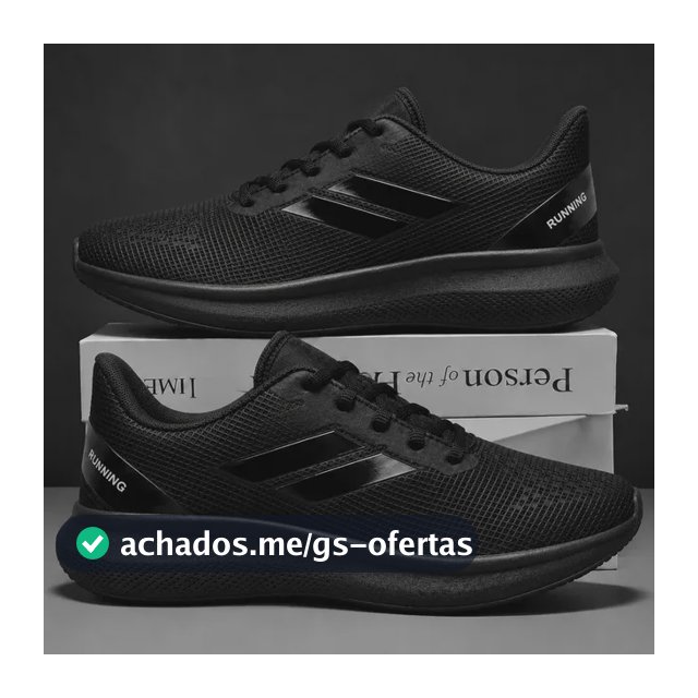 Tenis Academia Masculino Corrida Musculação Caminhada Treino Preto/preto 43