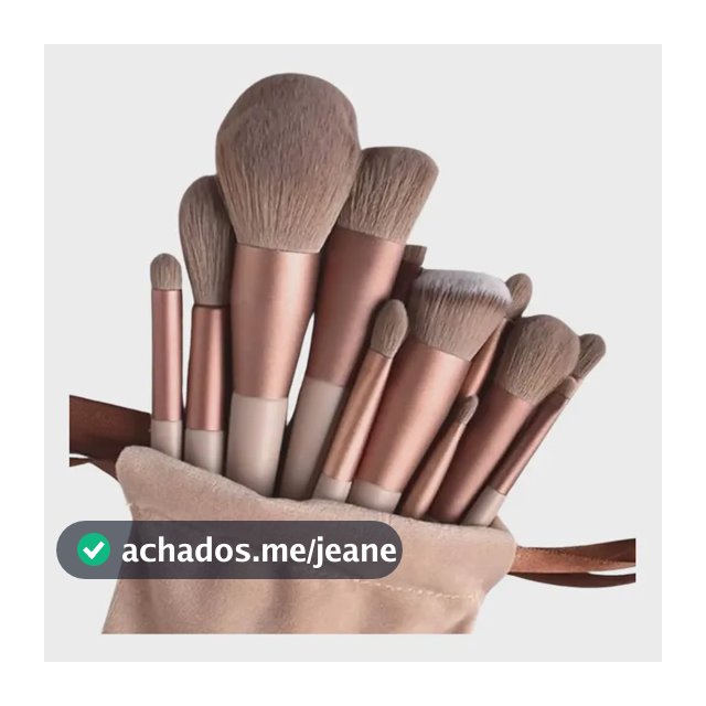 Kit Pincel De Maquiagem Com 13 Unidades Sombra Blush Cor Marrom