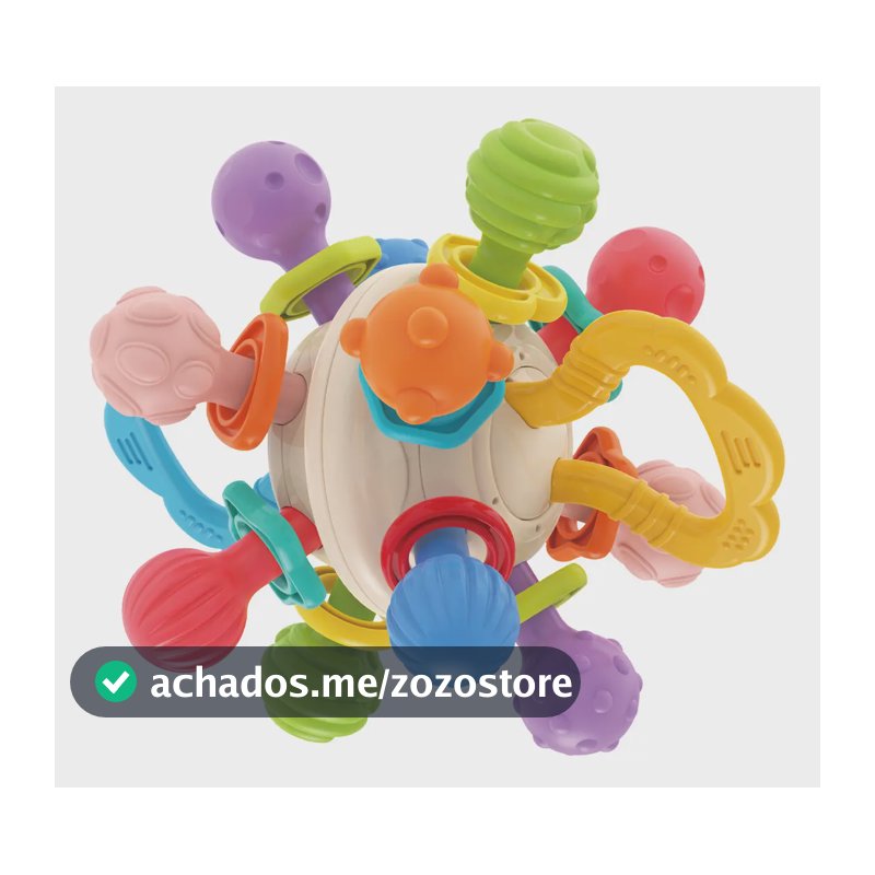 Mordedor Chocalho Bebê Bola Sensorial Massageador Maxi Baby