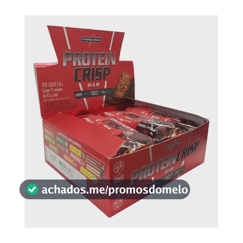 Crisp Bar Caixa 12 Und (540g) Integralmédica Sabor Trufa De Avelã