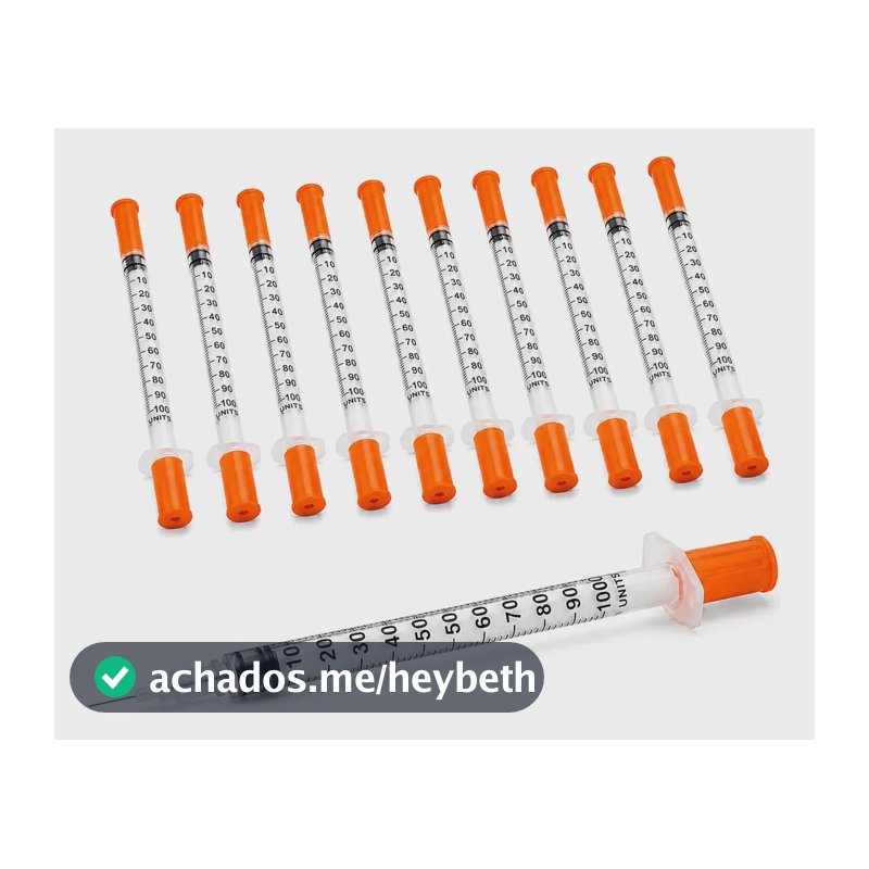 Seringa Insulina 1ml Agulha Fixa 8x0,30 30g Kit 10un 1 Ml