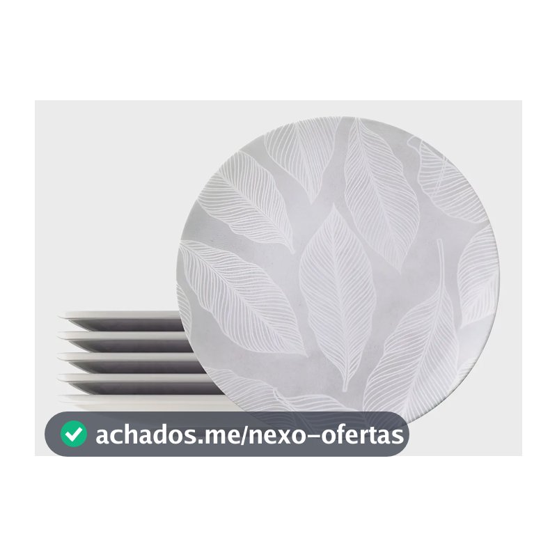 Kit De Prato Raso Em Porcelana Arbo 6 Peças Tramontina 96589037 Cinza