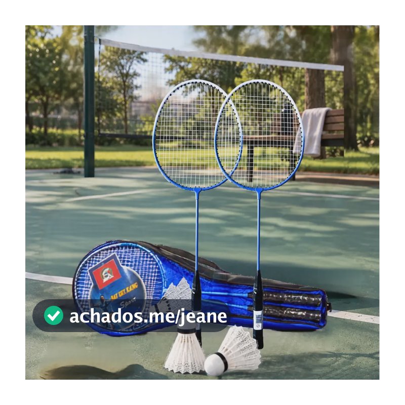 Kit Badminton Completo Bolsa Transporte Raquetes E Petecas