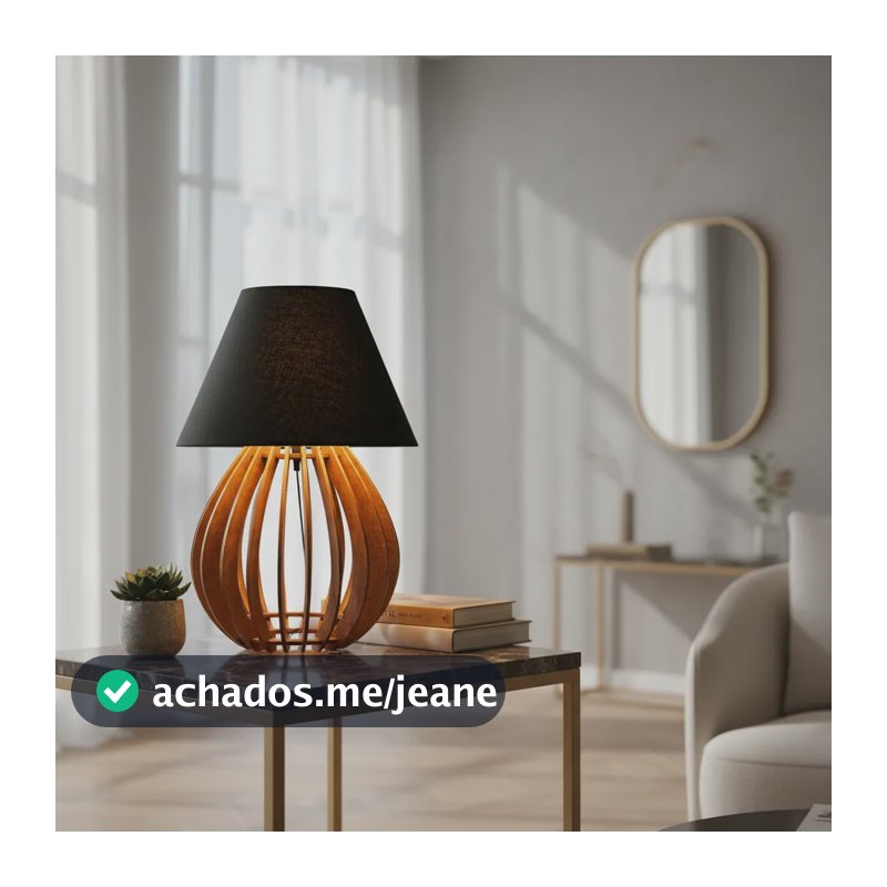 Abajur Luminária De Mesa Cabeceira Quarto Sala Escritório Marrom Preto 127/220v