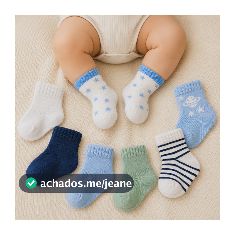 Kit 7 Pares Meia Bebê Todo Dia Rn Duck Menino Menina Algodão Menino 02 Rn