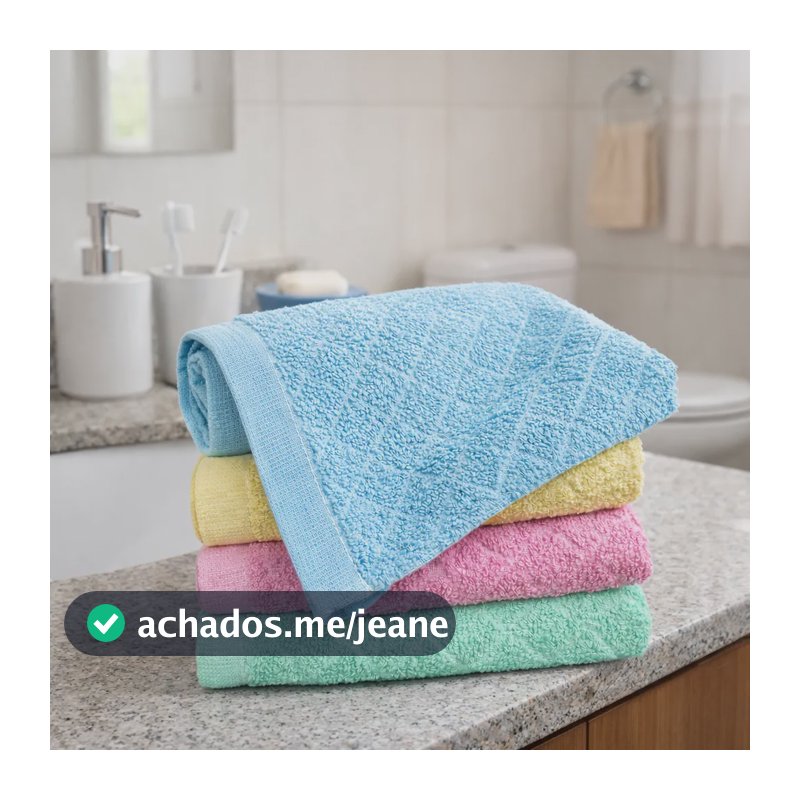 Kit Toalhas De Rosto Uau Enxoval Lavabo Salão Soft 33x73cm Kit 4 Sortido Jacquard