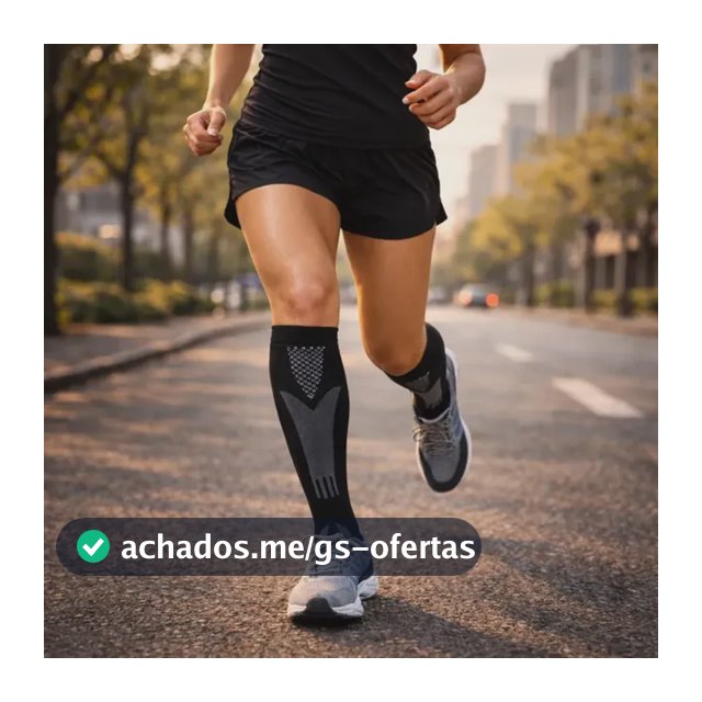 Meia De Compressão Esportiva Cano Alto 3/4 Corrida Ciclismo