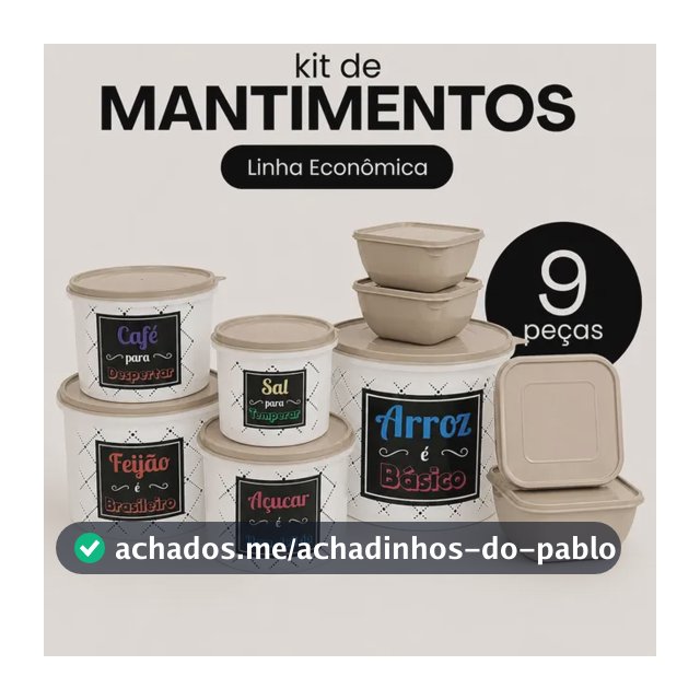 Kit Porta Mantimentos 9 Peças Econômico Cozinha Alimentos Areia Tpw