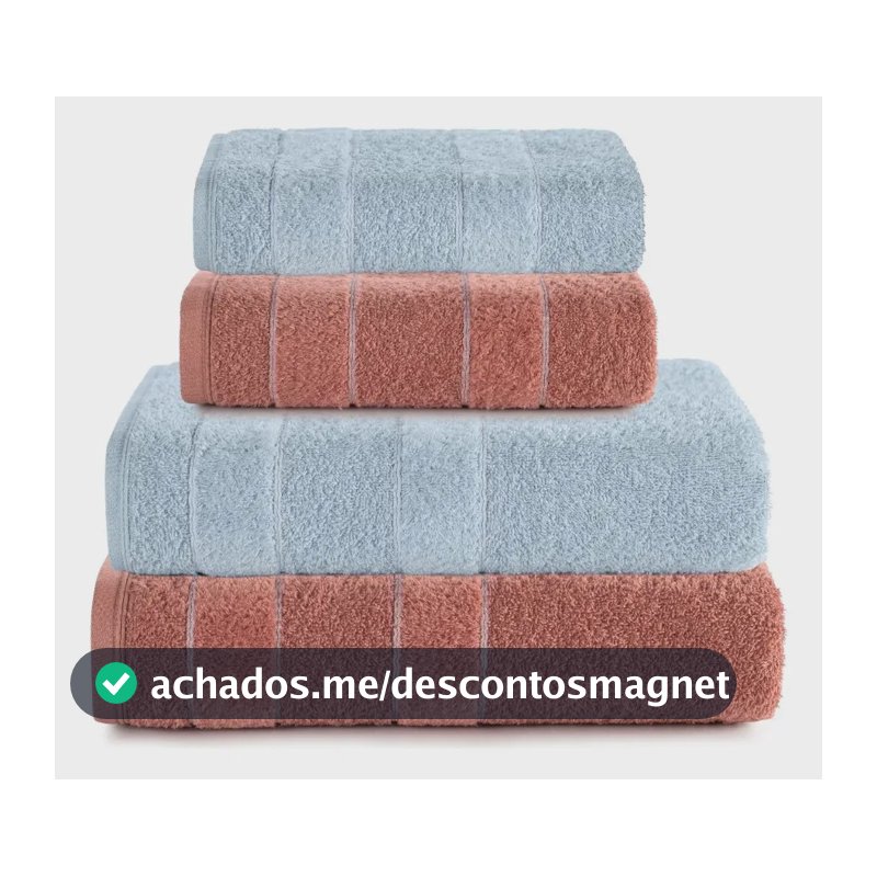 Jogo de Toalhas Banho Velvet 4 Peças Barra Aveludada Toque Macio Alta Absorção Antipiling Altenburg