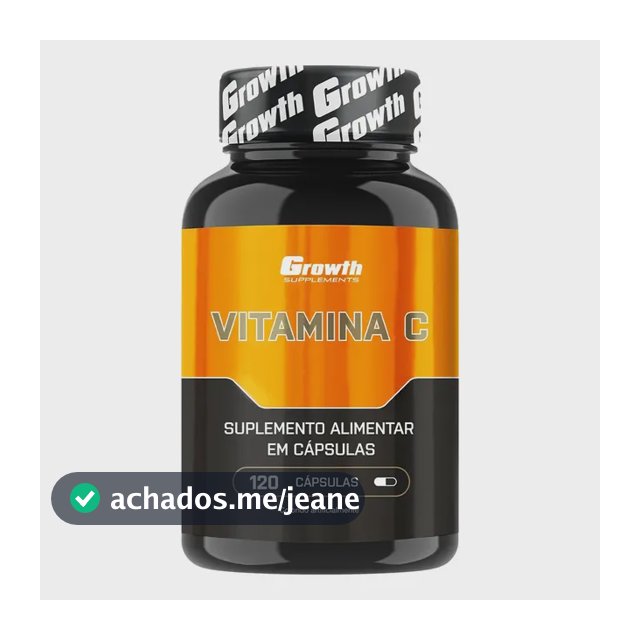 Vitamina C 120 Cápsulas Growth Supplements Natural