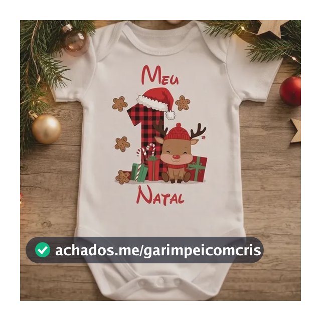 Body Bebe Tematico Natal Manga Curta