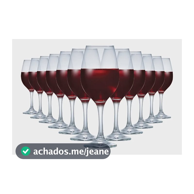 Jogo de Taça de Vidro, para Vinho Tinto 12pcs 385ml, Ruvolo