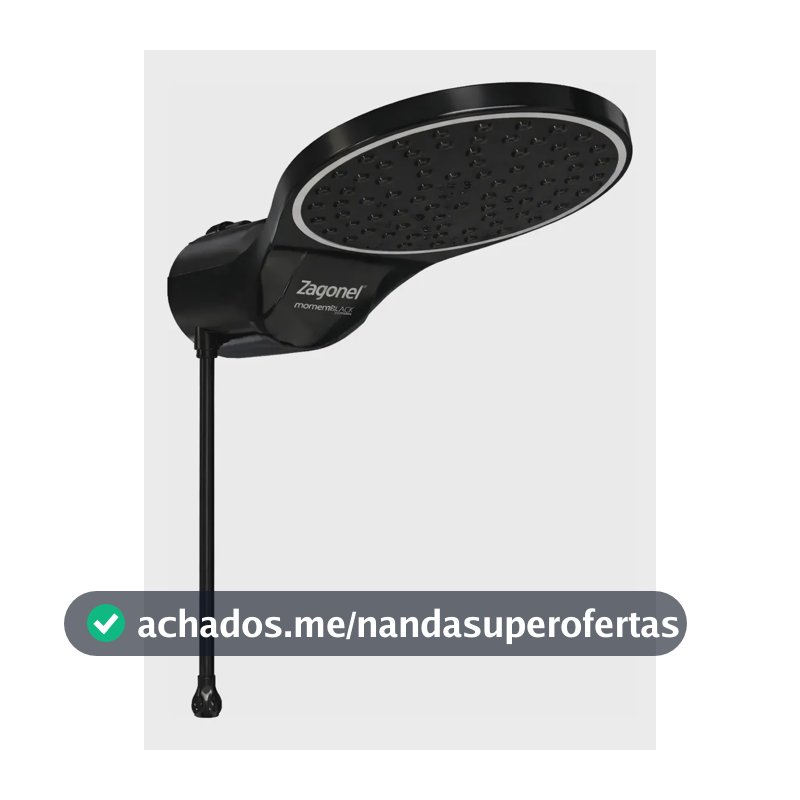 Chuveiro Ducha Elétrico Parede Zagonel Eletrônica Moment Preto 7.5 Kw