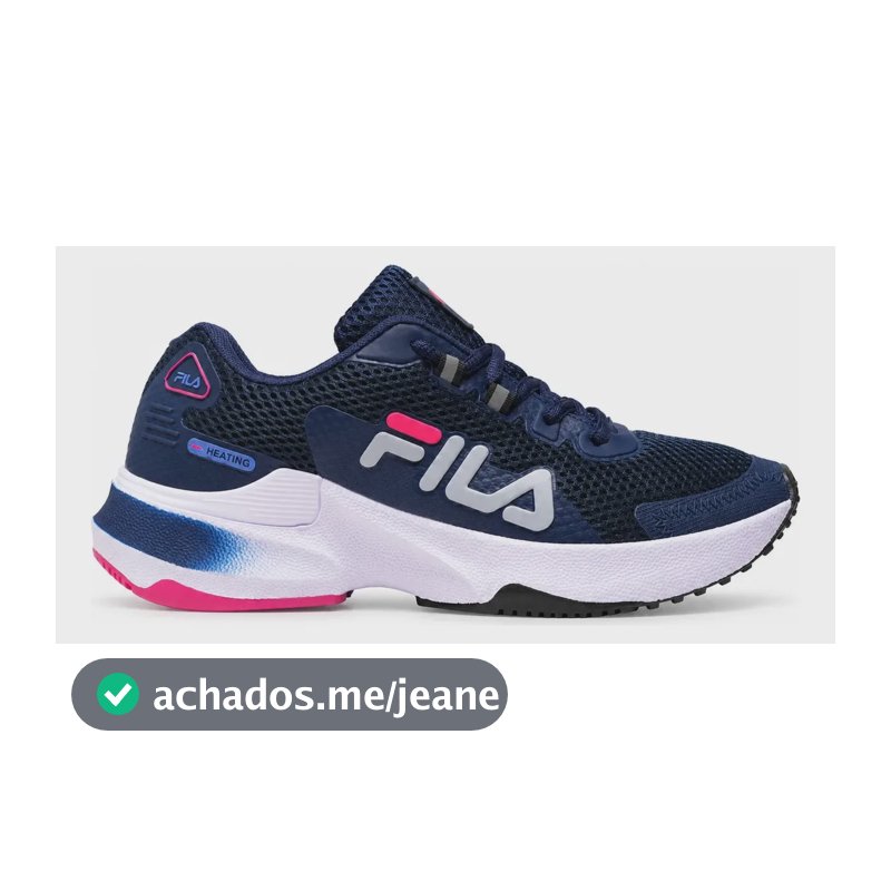 Tênis Fila Academia Corrida Caminhada Heating Leve Macio F Marinho Pink 38 Br