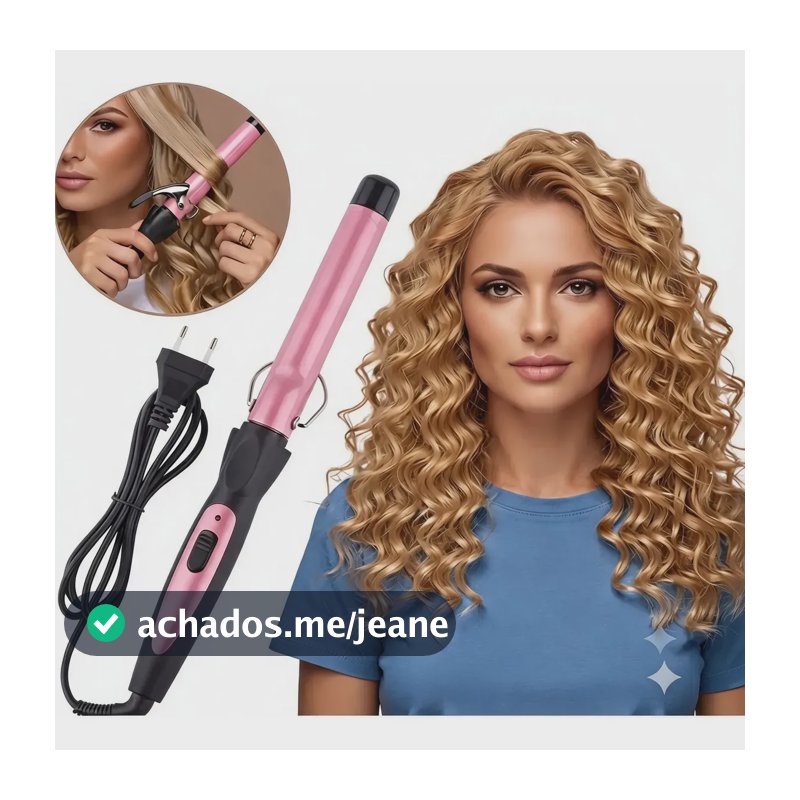 Modelador De Cachos Cerâmico 25mm Profissional Bivolt Rosa 127/220v