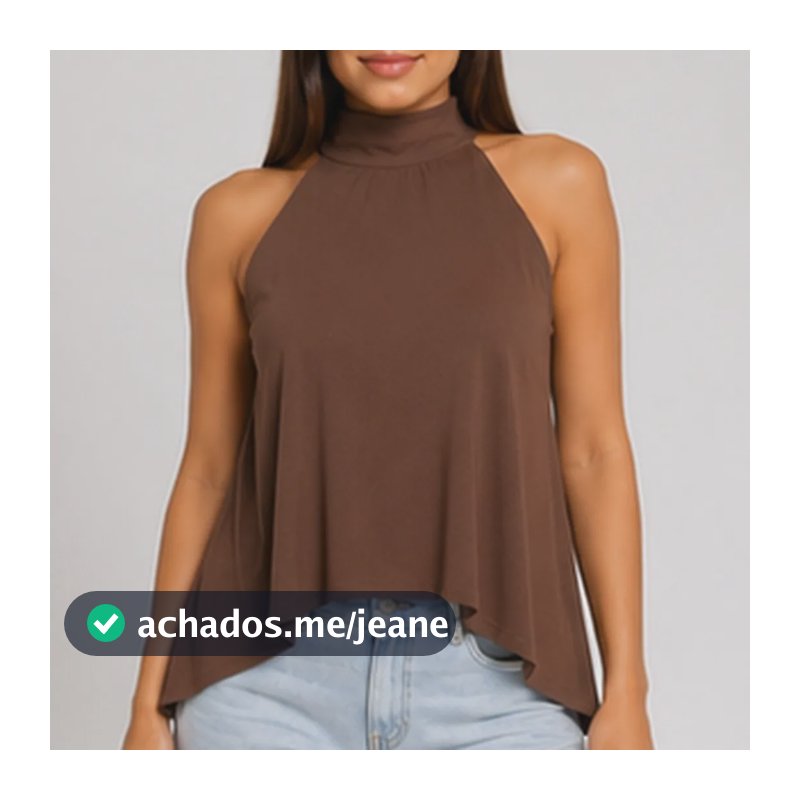Blusa Frente Única Feminina Bata Assimétrica Amarração Marrom Crepinho Único