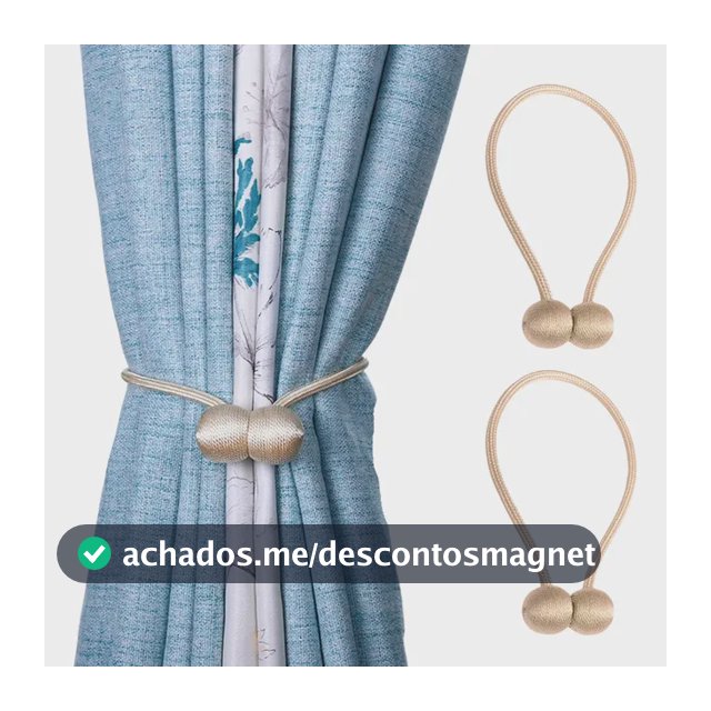 Abraçadeira De Cortina Magnética Par Prendedor Enfeite Lindo