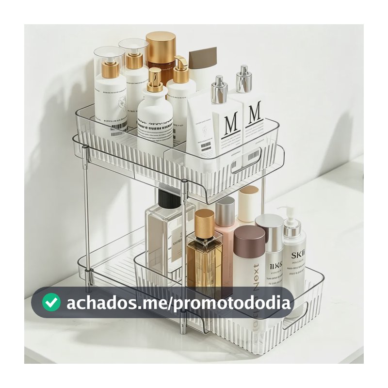 Estante Organizadora De Maquiagem Cosméticos 2 Andares Branco