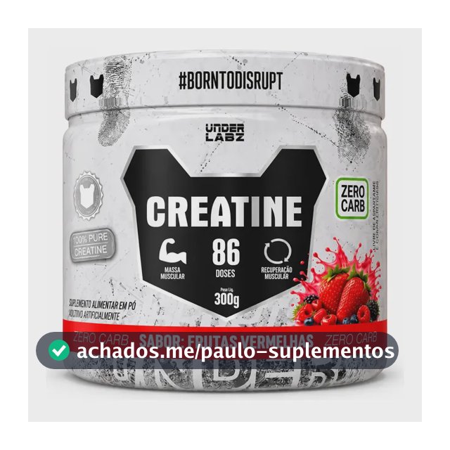 Creatina Zero Carb De Frutas Vermelhas Under Labz, 300g Frutas Vermelhas