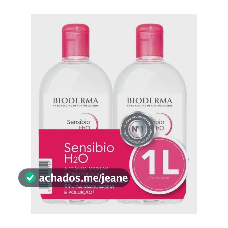 Kit Água Micelar Demaquilante Calmante Bioderma Sensibio H2O 500ml + 500ml