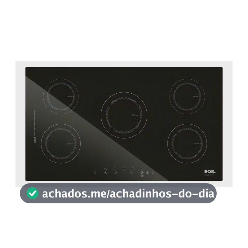 Cooktop de Indução Cinco Bocas EOS 90cm Preto 9500W ECI05EP