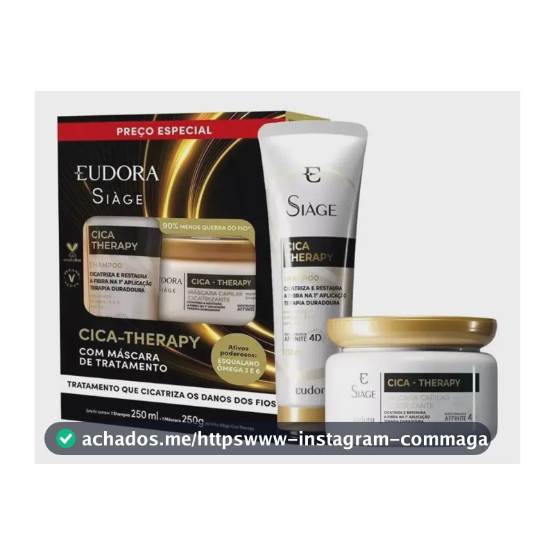 Kit Eudora Siage Cica-Therapy Shampoo 250ml + Máscara 250g