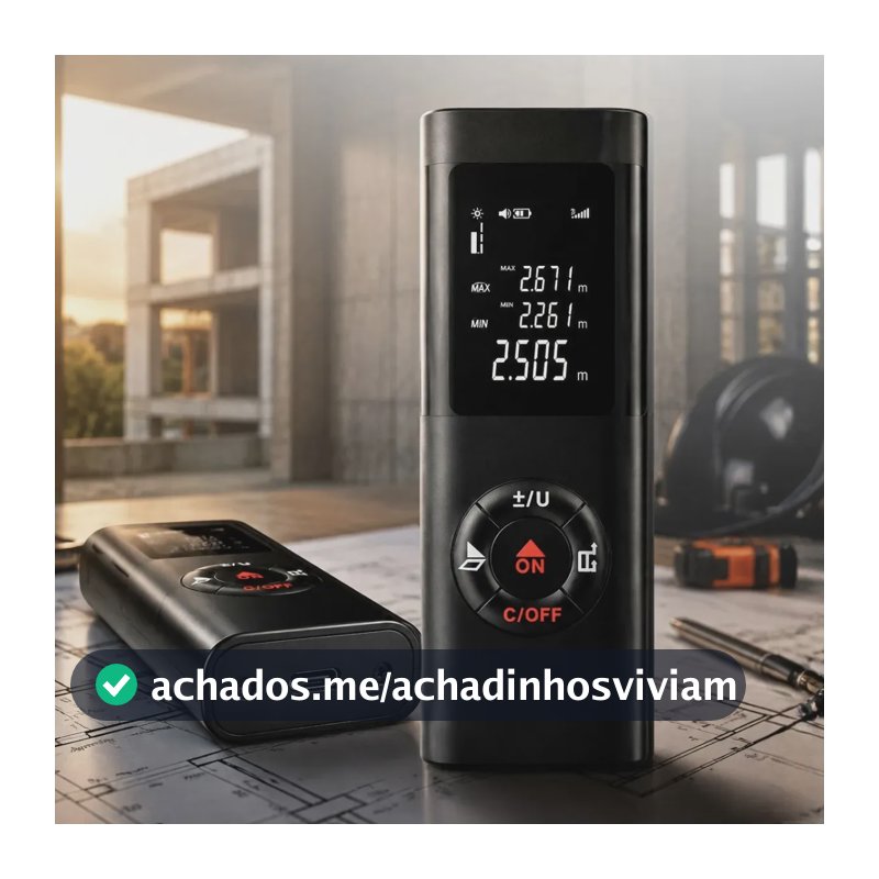 Trena Laser 40m Digital Recarregável USB Medidor Distância Área Volume Profissional