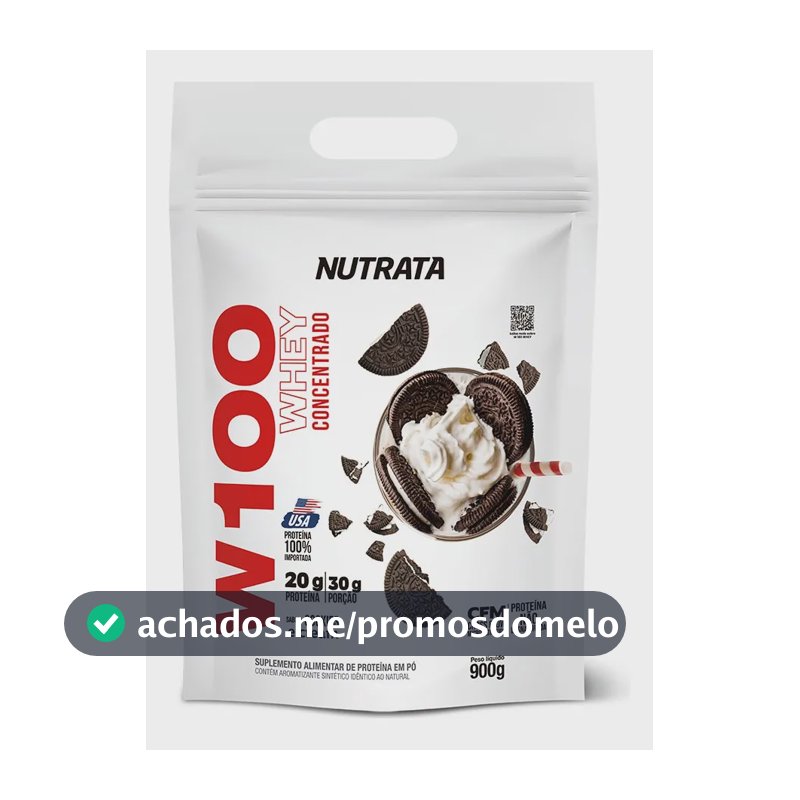 Proteína Nutrata W100 Whey Concentrado Em Pó Sabor Biscoitos X 900g