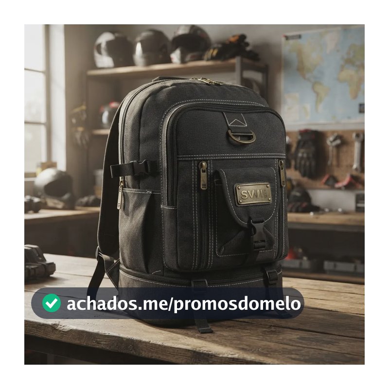 Mochila Masculina Lona 50 Litros Viagem Passeio Motoboy Espo Preta