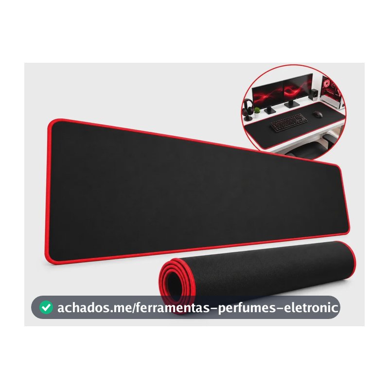 Mouse Pad Gamer Grande DeskPad 80x30cm Speed Profissional Base Antiderrapante Borda Costurada Premium para Teclado Mouse Setup Gamer e Escritório