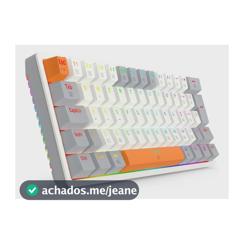 Redragon Akali Rgb Branco, Cinza E Laranja Switch Marrom